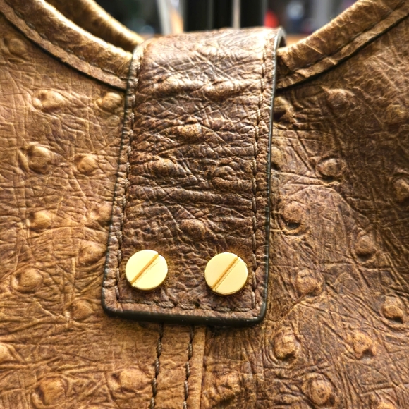 Michael Michael Kors distressed ostrich embossed leather satchel - Picture 10 of 13